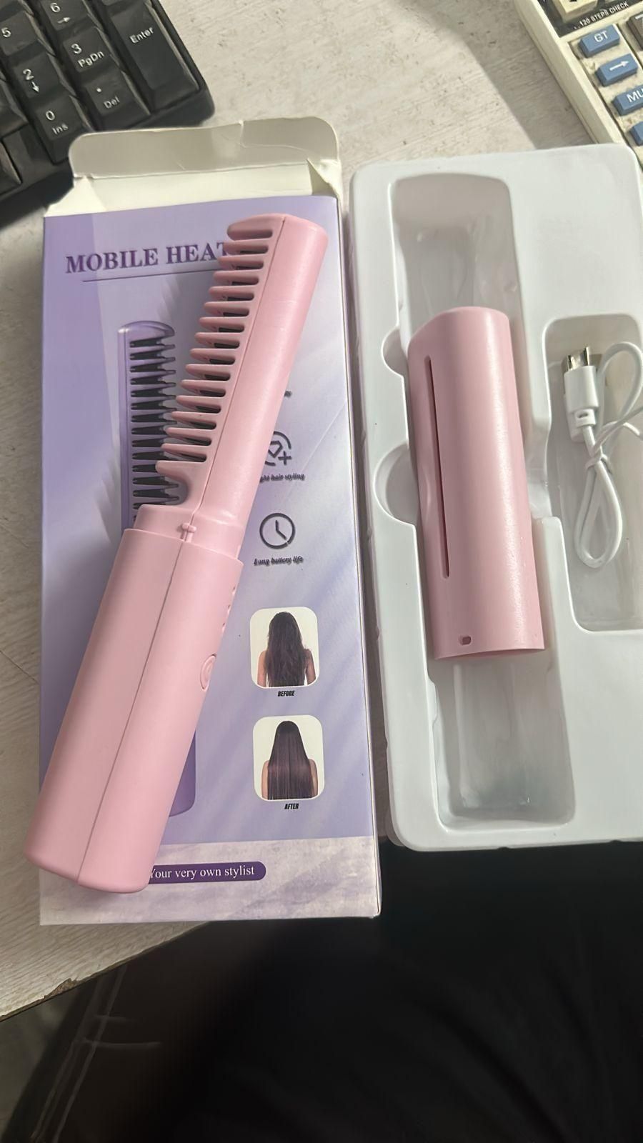 Meneflix™ Cordless Mini Hair Straightener & Hot Comb
