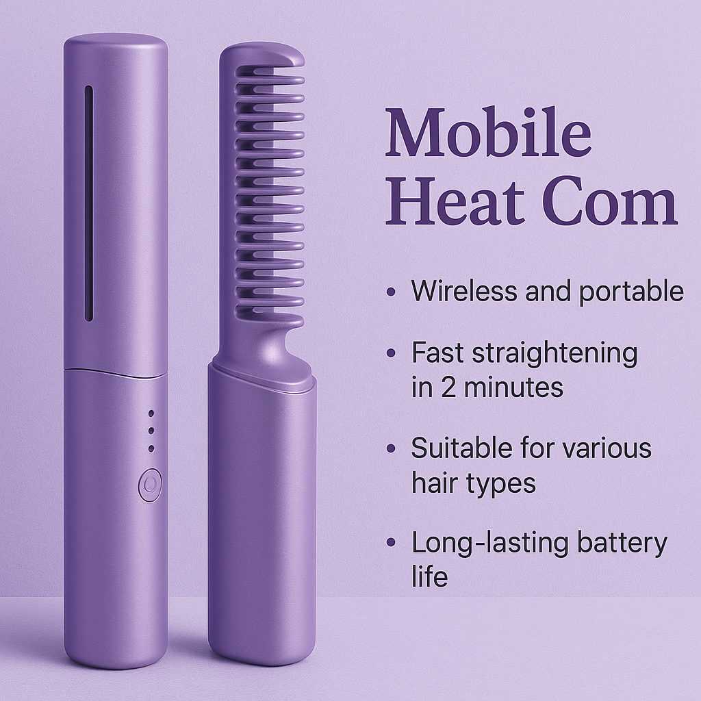 Meneflix™ Cordless Mini Hair Straightener & Hot Comb