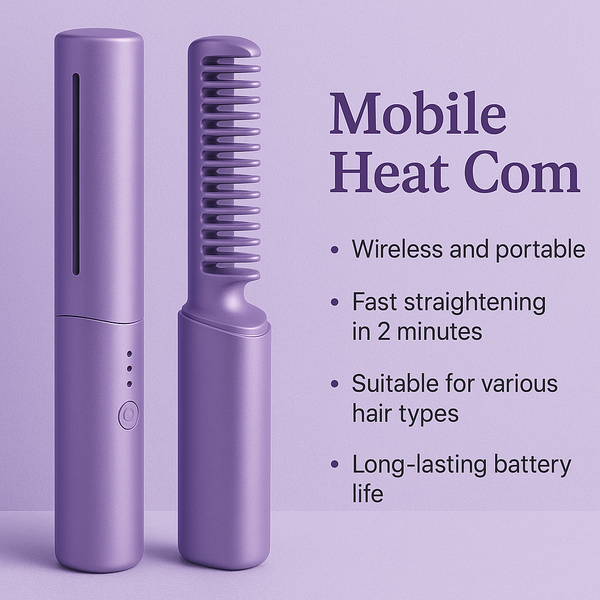 Meneflix™ Cordless Mini Hair Straightener & Hot Comb